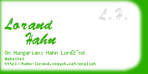 lorand hahn business card